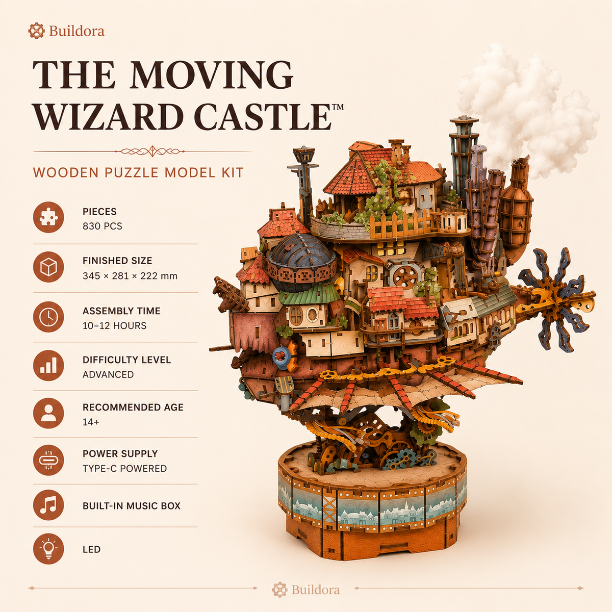 The Moving Wizard Castle Decor Figurine